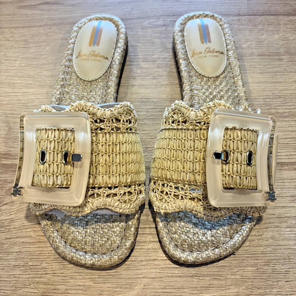 Sam Edelman Bambi flat khaki buckle summer travel vacation 6M NWB